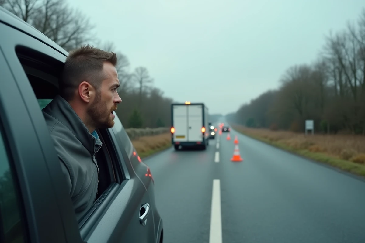 Embouteillage sur la route d'entrée de Lorient suite à un accident perturbant la circulation