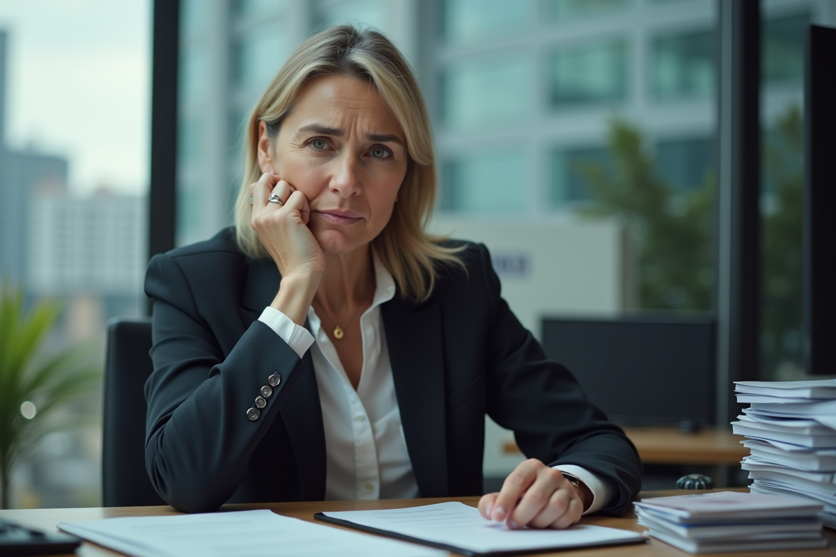 Femme d affaires fatiguée au bureau en pleine journée