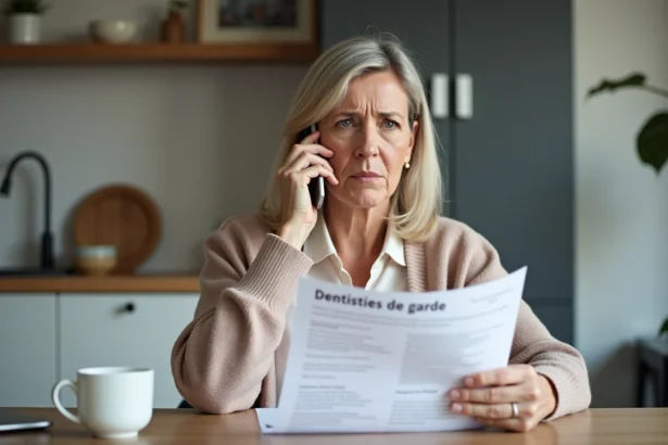 Femme inquiète parlant au téléphone dans la cuisine belge