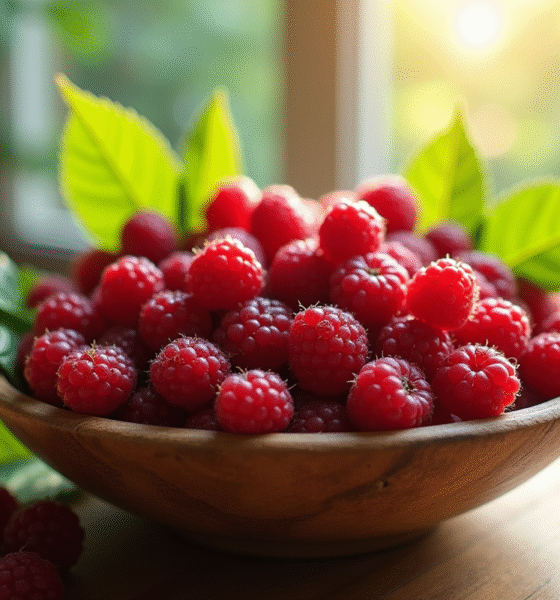 Belles boules de fruits endrin dans un bol en bois sur une table lumineuse