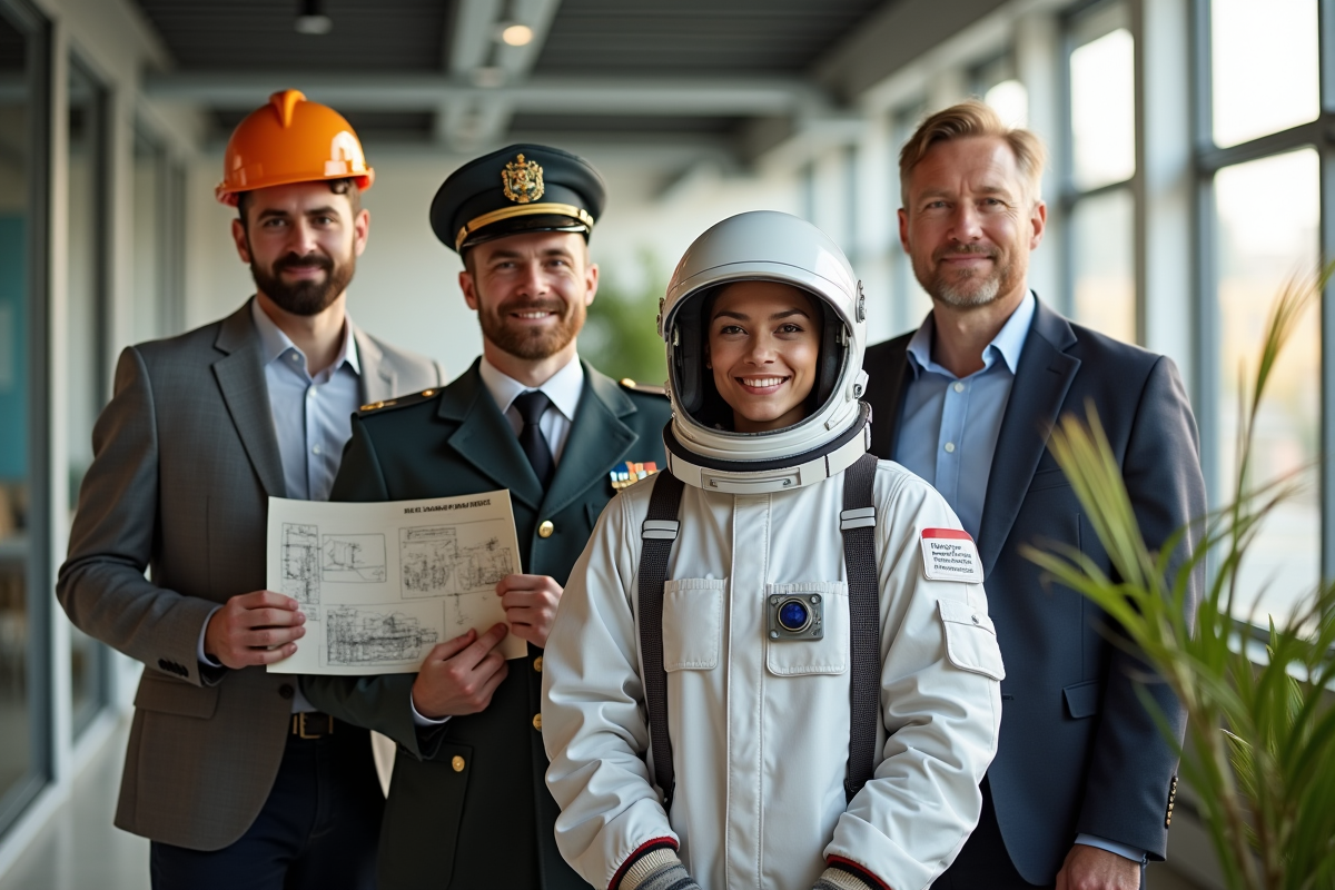 Groupe de professionnels divers dans un espace lumineux