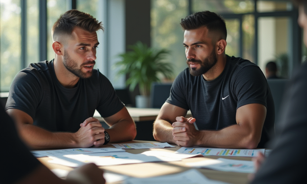 Deux athlètes de MMA en réunion de classement