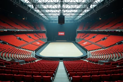 Vue panoramique de la salle Bercy depuis les gradins supérieurs montrant toutes les catégories de places disponibles
